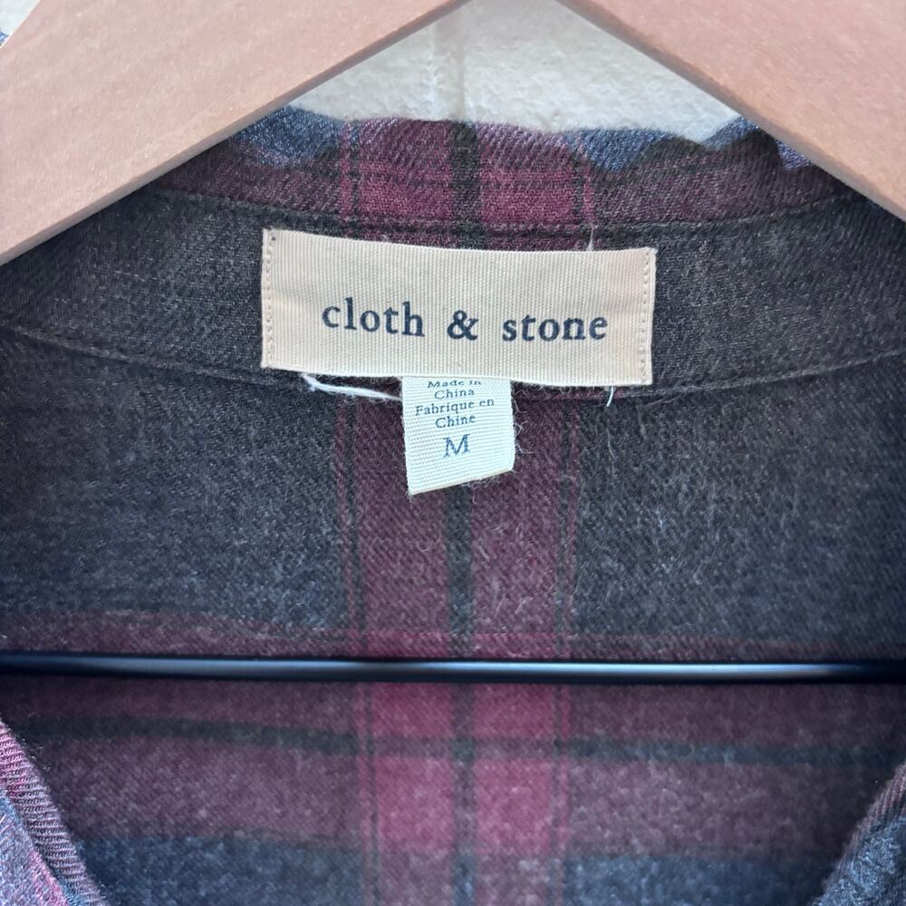Anthropologie Cloth & Stone Cozy Flannel Dress Women M Western Cabincore - Picture 3 of 4